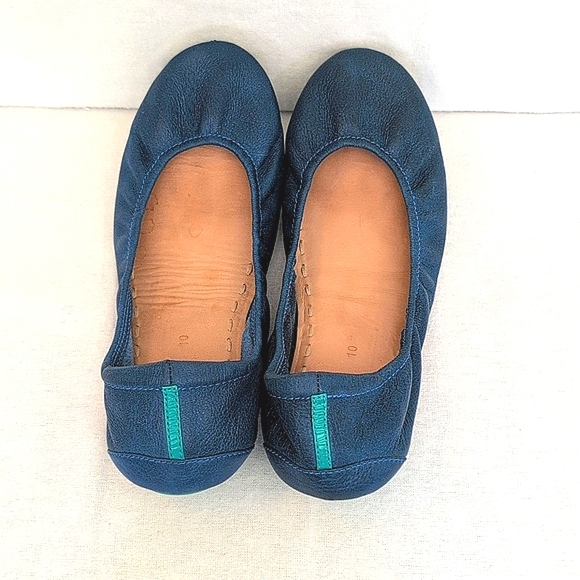 Tieks Womens 10 Ballet Flats Blue Leather Casual Office Contemporary Classic - Picture 6 of 8